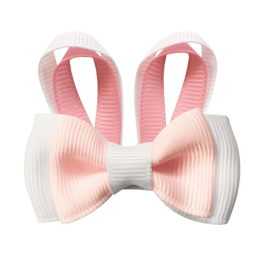 Bunny Ears alligator clip White / powder pink-Milledeux