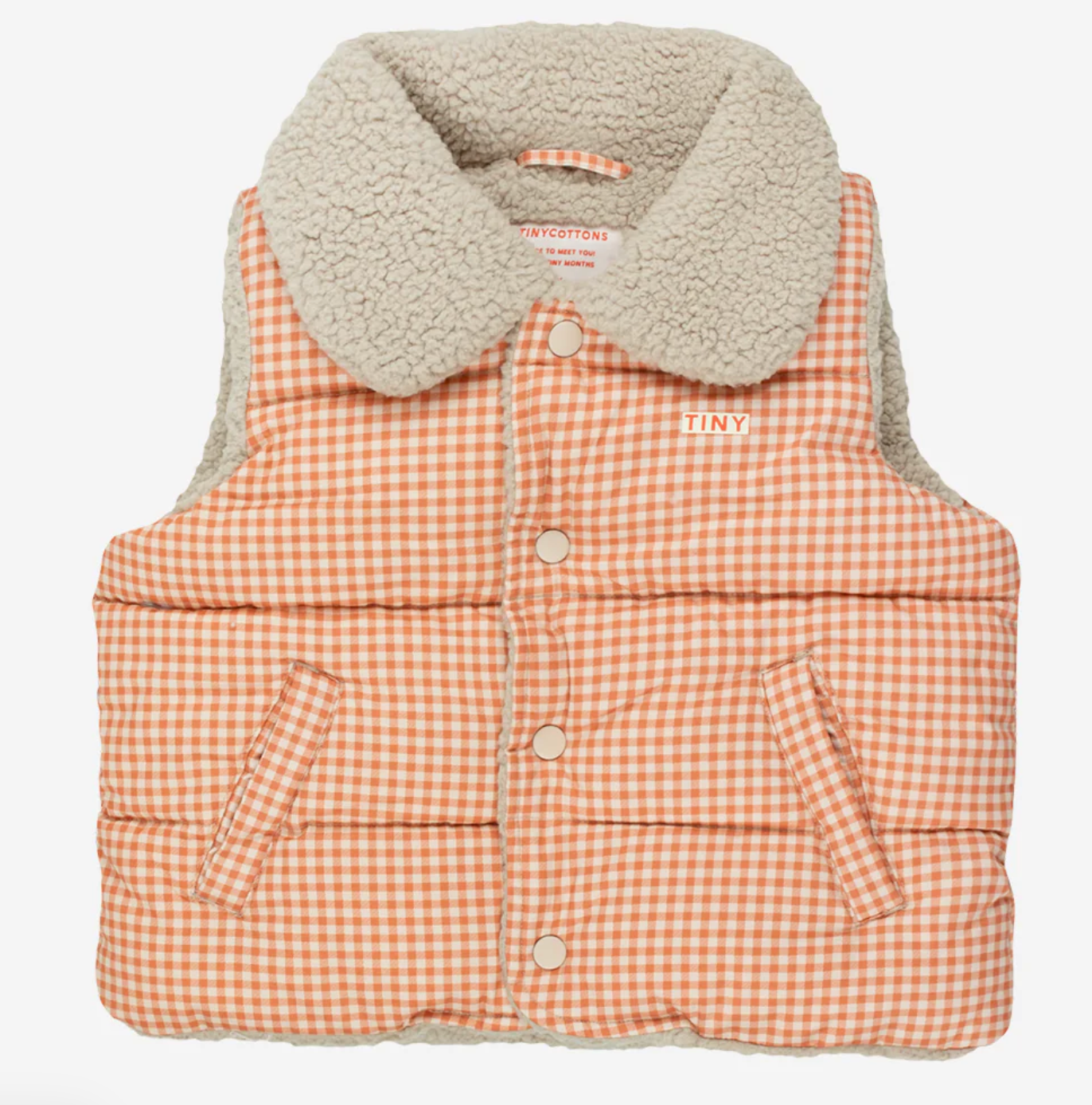 Vichy Padded Vest, gingham - Tiny Cottons