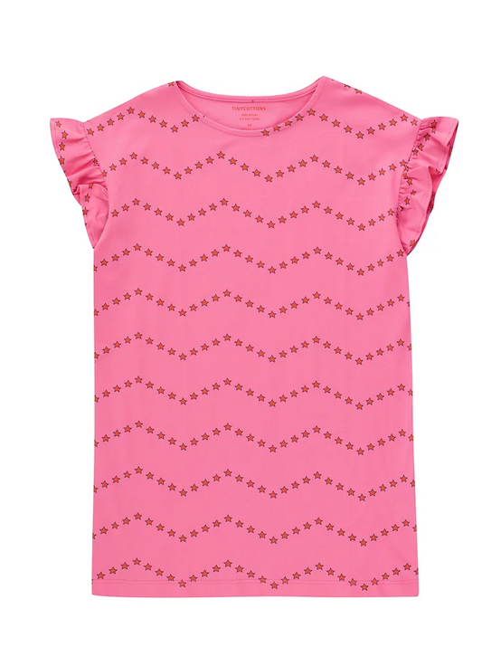 Zigzagr Dress , Dark Pink - Tiny cottons