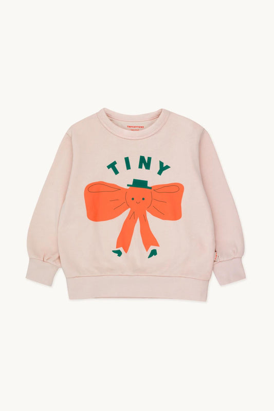 Tiny Bow Sweatshirt ,Soft Pink - Tiny Cottons