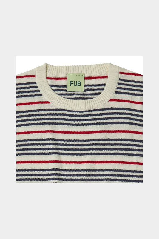 STRIPED T-SHIRT, ECRU/DARK NAVY